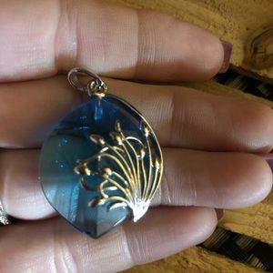 Blue floral pendant
